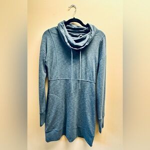 Athleta Blue Charcoal Cowl Neck Dress